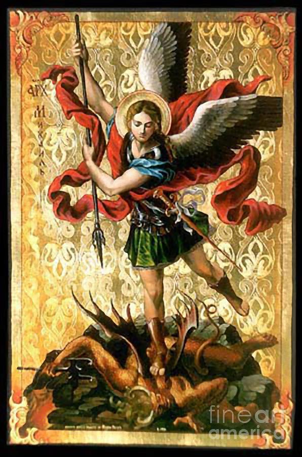 596x900 St. Michael Painting By Archangelus Gallery - St Michael Painting