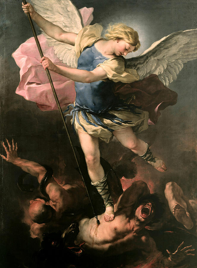 663x900 St. Michael Painting By Luca Giordano - St Michael Painting