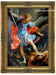 223x300 Art Portrait Painting Guido Reni St. Michael Defeats Satan 24x36 - St Michael Painting