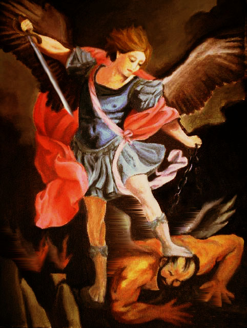 482x640 Michael Slaying The Devil By Xxlievaxx - St Michael Slaying The Devil Painting