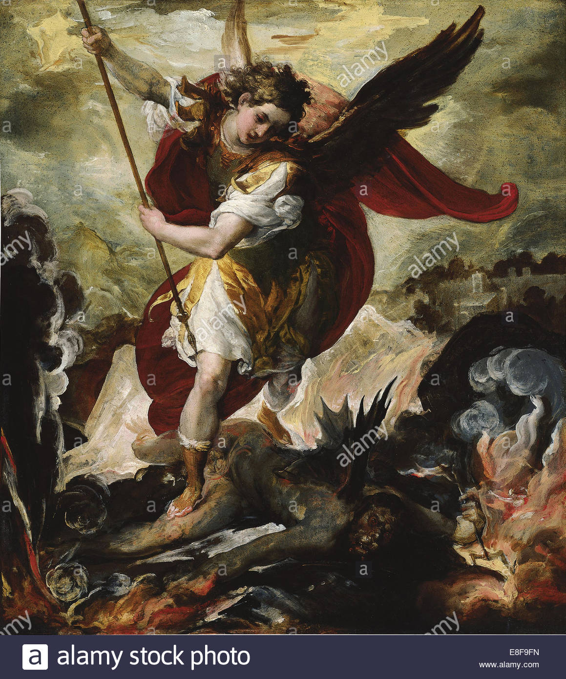 1159x1390 Archangel Michael Stock Photos Amp Archangel Michael Stock Images - St Michael Slaying The Devil Painting