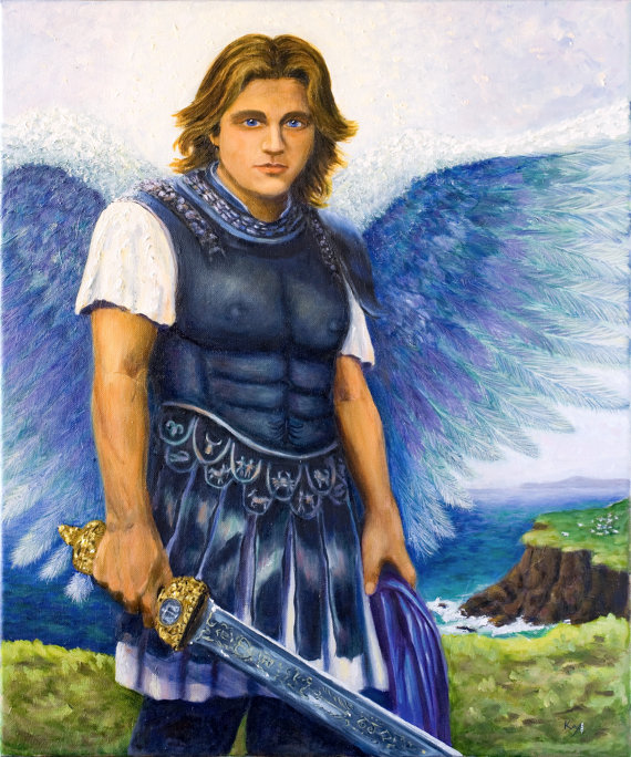 570x684 Print Of An Original Oil Painting Saint Michael The Archangel - St Michael The Archangel Painting