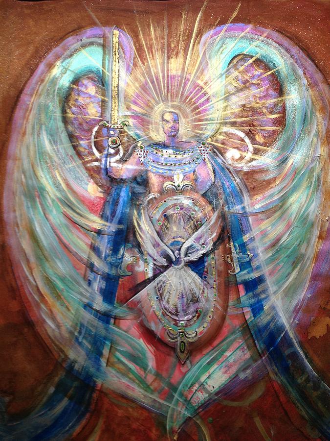 675x900 St. Michael The Archangel Painting By Jim Leasure - St Michael The Archangel Painting