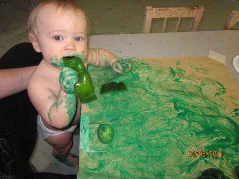 480x360 St Patrick's Green Pepper Shamrock Painting - St Patricks Day Painting