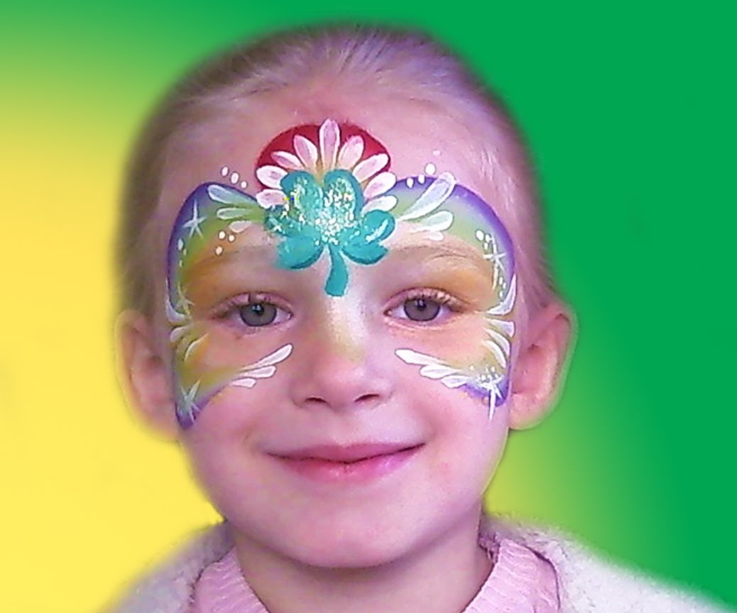 1038x864 St Patrick's Day Shamrock Mask Face Paint Tutorial - St Patricks Painting