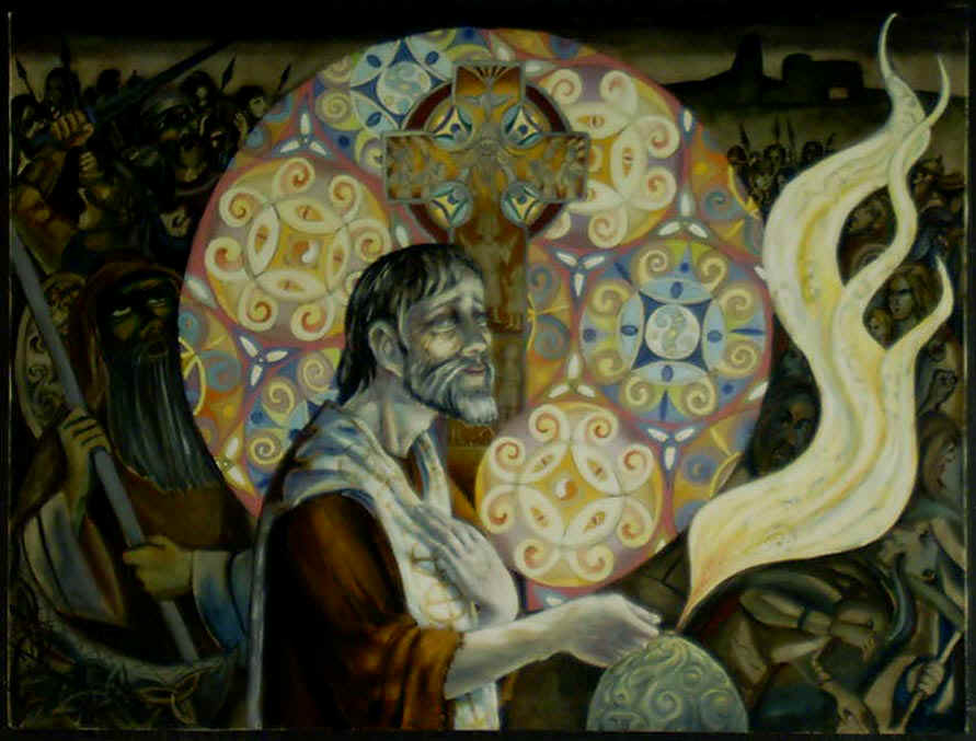 891x677 Holy Smoke, St Patrick And The Fire He Lit The Kingdom - St Patricks Painting