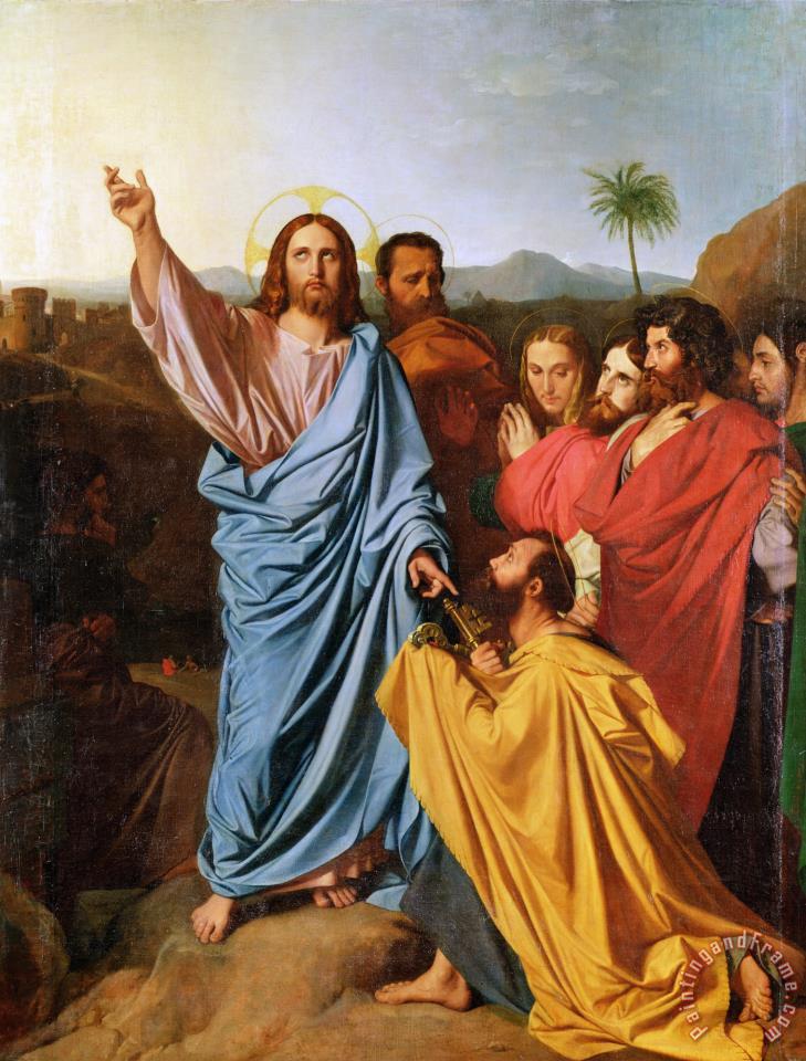 729x960 Jean Auguste Dominique Ingres Jesus Returning The Keys To St - St Peter Painting