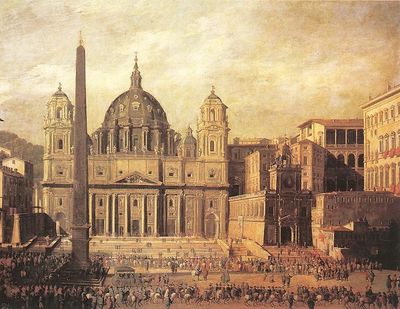 400x309 See Bernini's Il Centro Del Colonnato - St Peters Basilica Painting