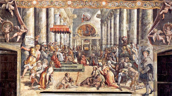 704x395 Sixteenth Century Painting Of St Peter's Basilica, Before Its - St Peters Basilica Painting