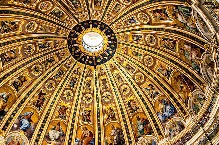 900x596 Dome Of St Peter's Basilica Vatican City Italy Photograph By Jon - St Peters Basilica Painting