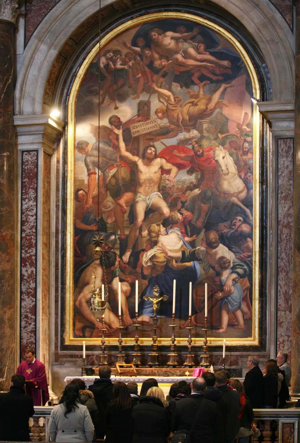 1017x1500 St Sebastian Chapel - St Peters Basilica Painting