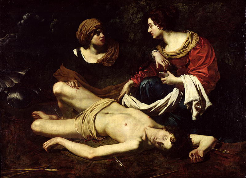 800x579 St Sebastian Tended By St Irene Painting Nicolas Regnier Oil - St Sebastian Painting