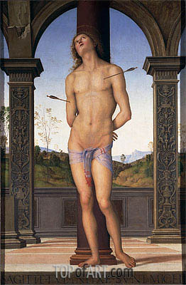 262x400 St. Sebastian Perugino Painting Reproduction 8539 Topofart - St Sebastian Painting