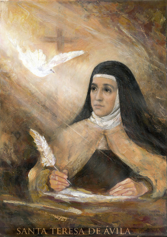 634x900 Saint Teresa Of Avila Painting By Terezia Sedlakova Wutzay - St Teresa Of Avila Painting