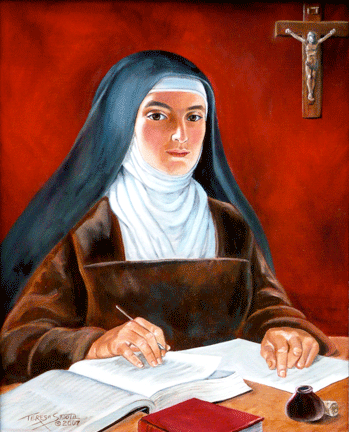 349x432 St. Teresa Of Avila Note Card - St Teresa Painting