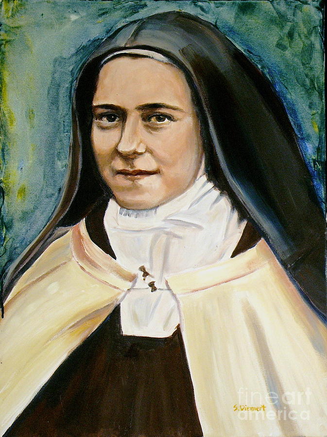 673x900 St. Therese Painting By Sheila Diemert - St Therese Painting