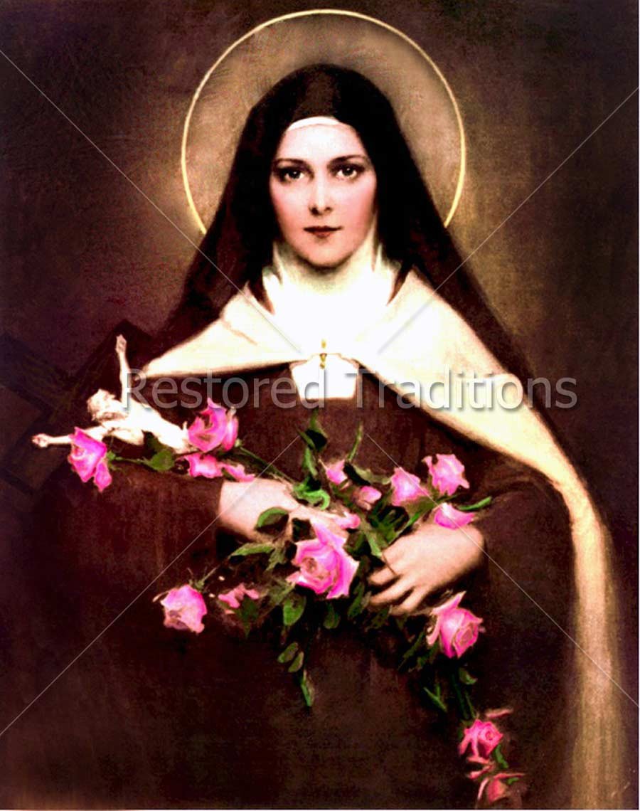 900x1140 Stock Art Image St. Therese Of Lisieux By Artist C. Bosseron Chambers - St Therese Painting