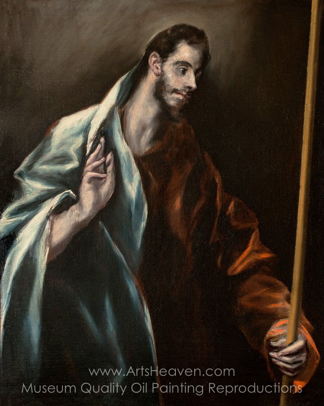 654x820 Reproduction Painting El Greco Apostle St Thomas, Hand Painted - St Thomas Painting