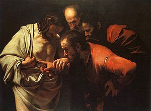 300x221 The Incredulity Of Saint Thomas (Caravaggio) - St Thomas Painting