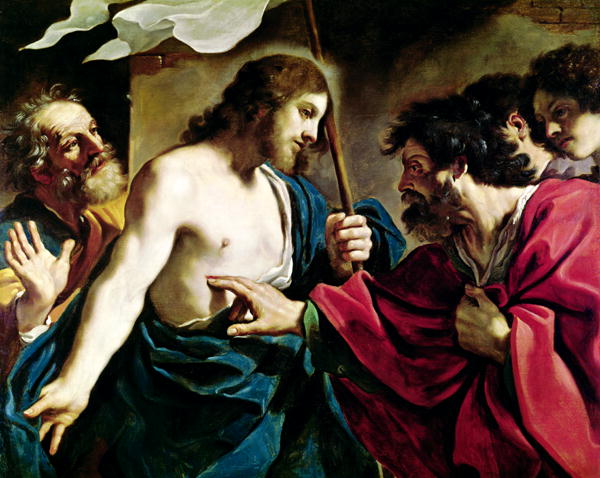 600x478 The Incredulity Of St Thomas Painting Guercino Oil Paintings - St Thomas Painting