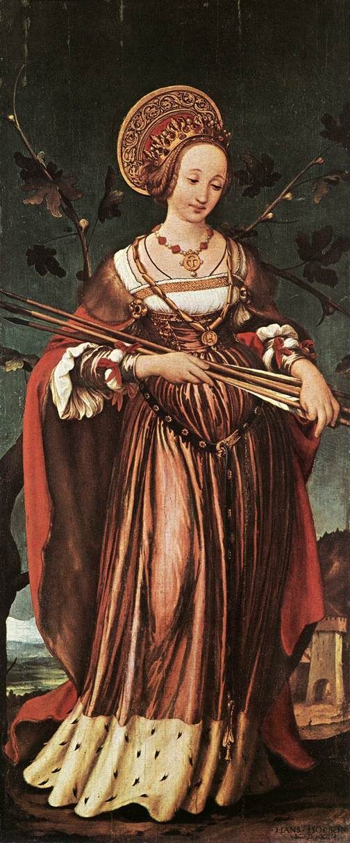 504x1212 St. Ursula, By Hans Holbein The Younger, C. 1523. Her Hair Is - St Ursula Painting