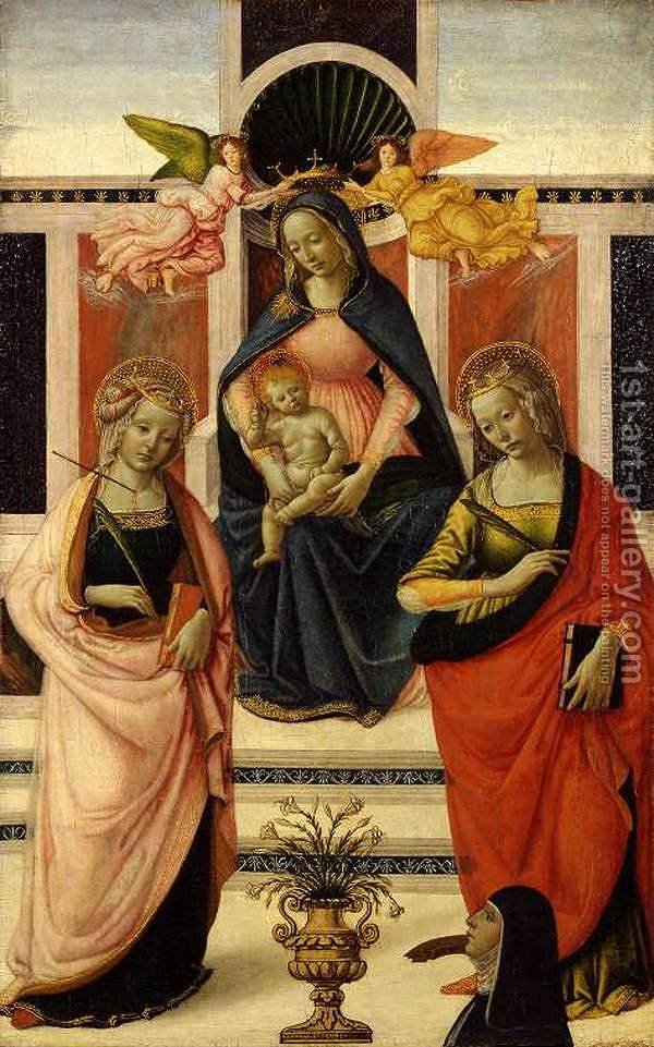 600x961 Virgin And Child Enthroned Between St Ursula And St Catherine - St Ursula Painting