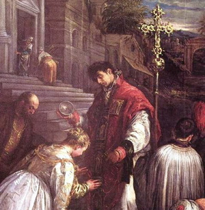 300x307 St. Valentine Baptize St - St Valentine Painting