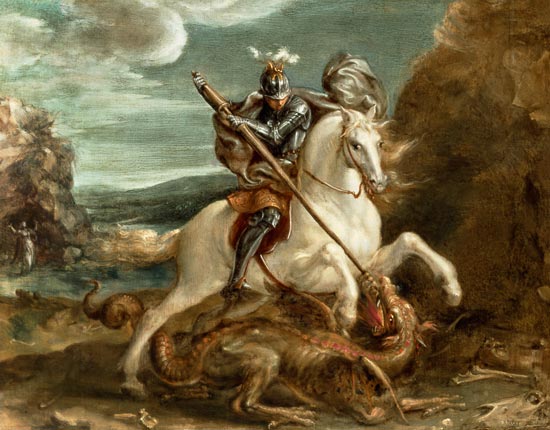 550x430 The Legend Of St George And The Dragon - St. George And The Dragon Painting