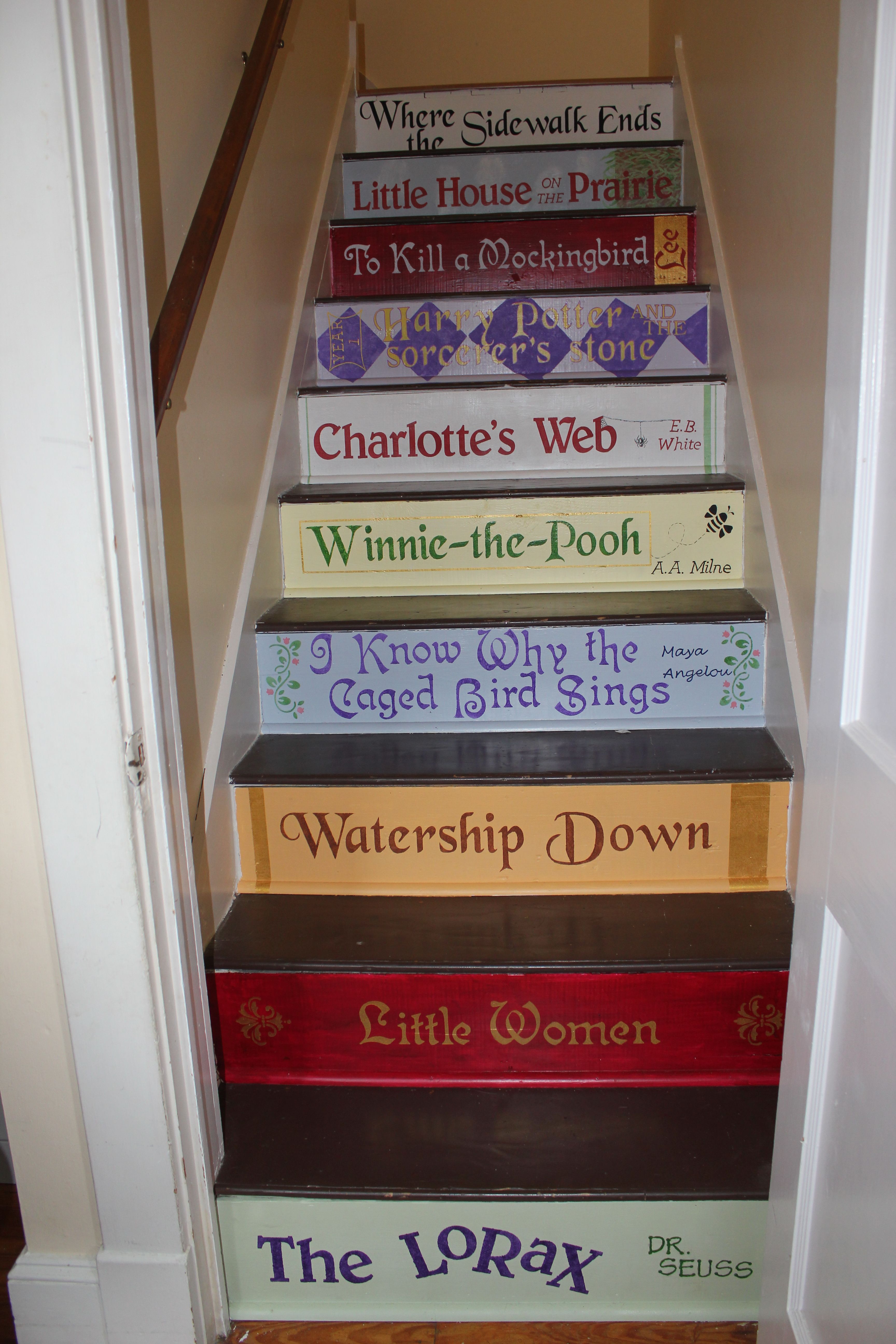 3456x5184 Staircase Painting Ideas. Steps Painted To Look Like A Stack - Stack Of Books Painting