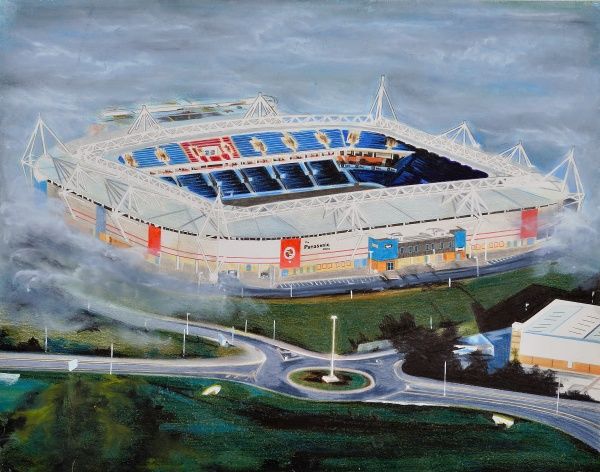 600x472 Madejski Stadium Art - Stadium Painting