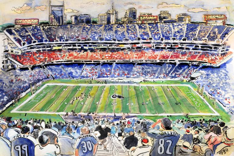 770x514 Saatchi Art Nissan Stadium 2017 Painting By Rose Freeland - Stadium Painting