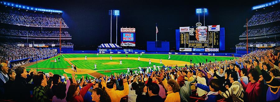 900x329 Shea Stadium Classic Painting By Thomas Kolendra - Stadium Painting
