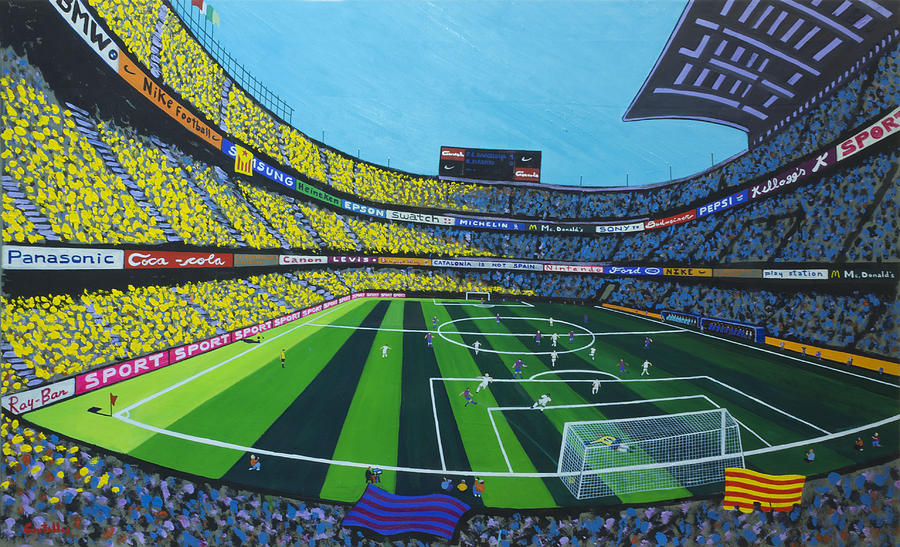 900x547 Barcelona's Stadium Painting By Gonzalo Centelles - Stadium Painting