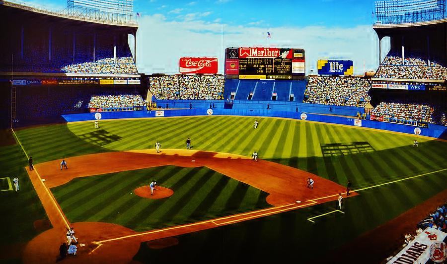 900x533 Cleveland Stadium Painting By T Kolendera - Stadium Painting