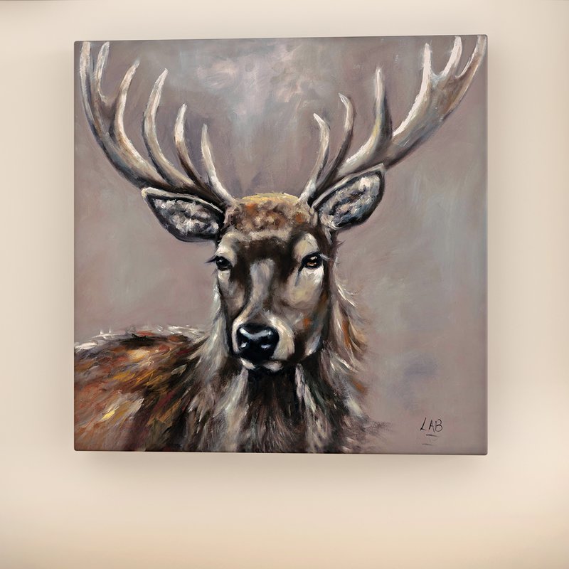 800x800 Three Posts - Stag Painting