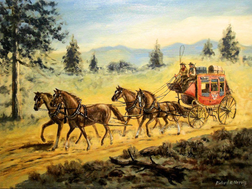 1000x753 Stage To Denver Western Art, Paintings And Art Google - Stagecoach Painting