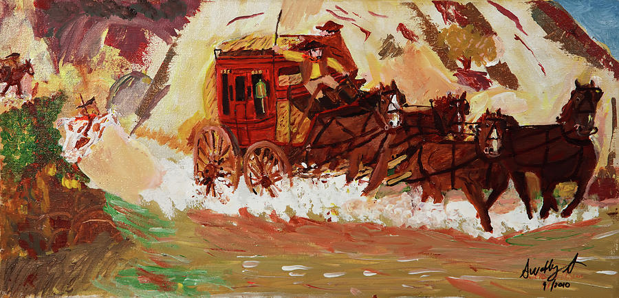 900x434 The Stagecoach Painting By Swabby Soileau - Stagecoach Painting