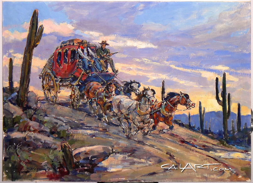 806x583 California Art - Stagecoach Painting