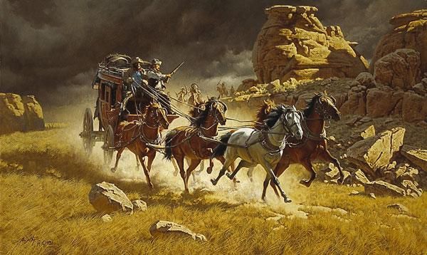 600x358 Stagecoach Far West - Stagecoach Painting