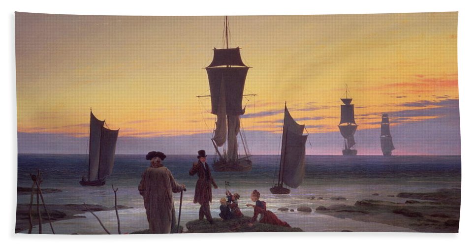 967x500 The Stages Of Life Beach Sheet For Sale By Caspar David Friedrich - Stages Of Life Painting