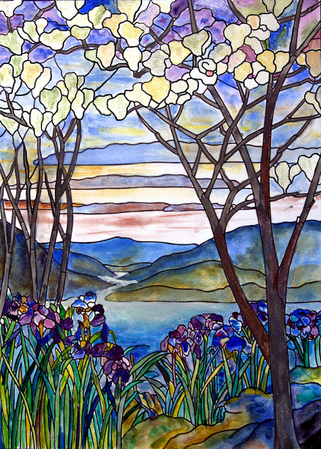 643x900 Stained Glass Tiffany Frank Memorial Window Painting By Donna Walsh - Stained Glass Painting