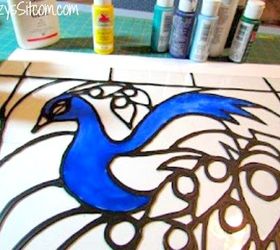 280x250 Creating Faux Stained Glass With Acrylic Paint And Glue! Hometalk - Stained Glass Painting