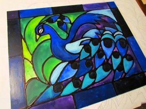 480x360 How To Create Faux Stained Glass Using Only Acrylic Paint And Glue - Stained Glass Painting For Kids