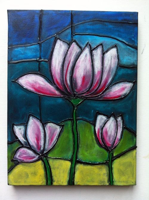 500x669 Image Result For Acrylic Stained Glass Painting Canvas Paint - Stained Glass Painting On Canvas