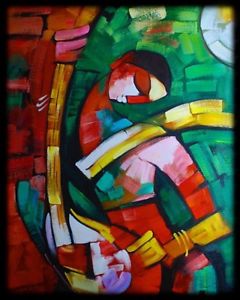 240x300 Indian Musical Painting, Oil On Canvas, Large Palette Knife - Stained Glass Painting On Canvas