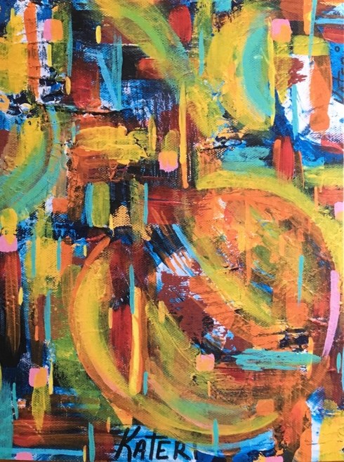 490x659 Kateri Stained Glass Canvas Postcardmini Print - Stained Glass Painting On Canvas