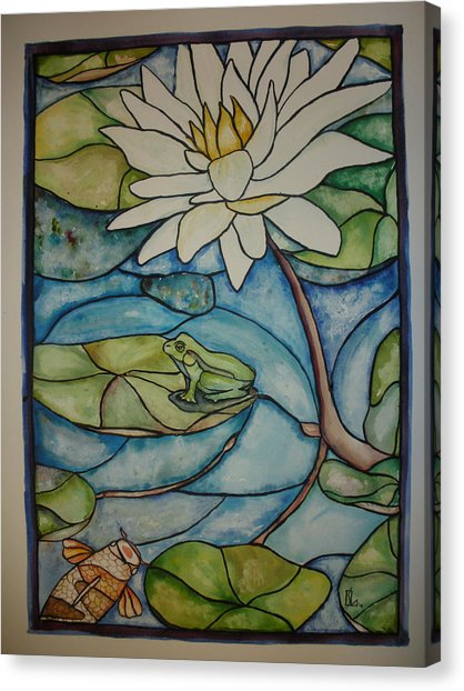 418x622 Stained Glass Frog Painting By Lee Stockwell - Stained Glass Painting On Canvas