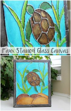 236x365 Diy Canvas Painting Faux Stained Glass - Stained Glass Painting On Canvas