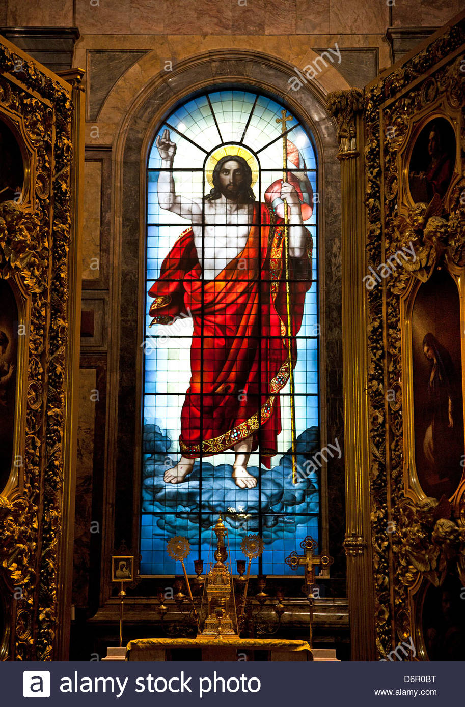913x1390 Painting Of Jesus Christ On The Stained Glass Window In St - Stained Glass Window Painting