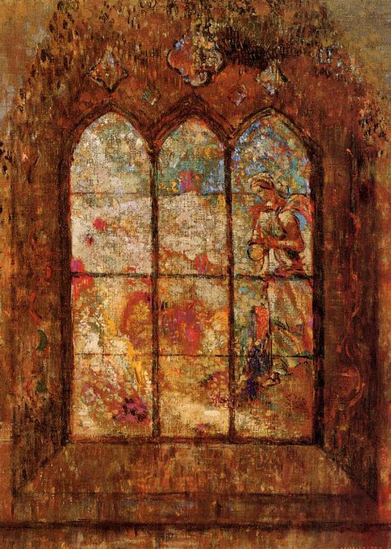 571x800 Stained Glass Window Painting Odilon Redon Oil Paintings - Stained Glass Window Painting